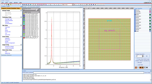 Screeenshot of Sigrity XcitePI Extraction interface display of full-chip PDN and I/O net power-aware distributed models