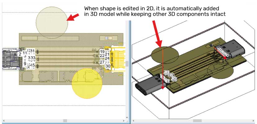 Modified stackup and 2D layout for 3D simulation