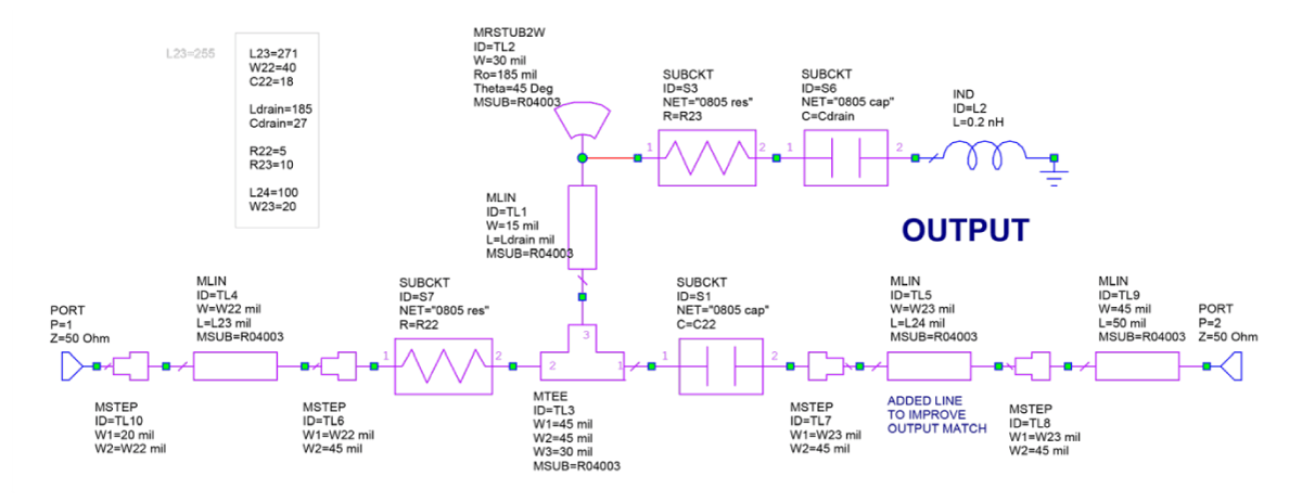 LNA output RF circuit