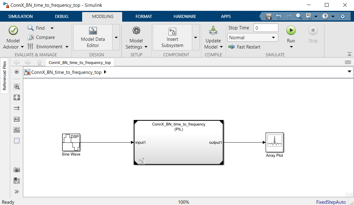 Time to Frequency top-level Simulink model